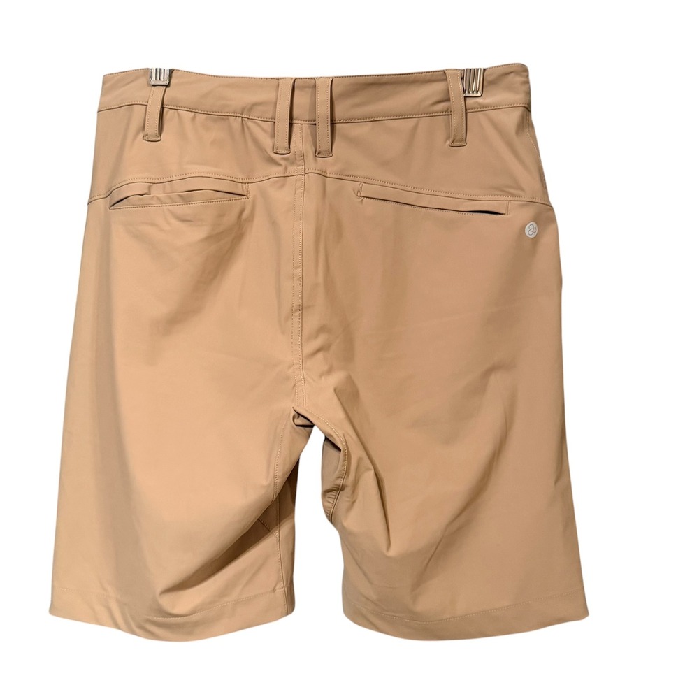 Zella Mens Performance Stretch Chino Shorts Tan Khaki Size 28 Activewear Hiking - Picture 2 of 7